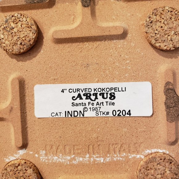 Vtg 1987 Arius Santa Fe Art Tile 4" Kokopelli Trivet New Mexico Made Italy READ - Picture 7 of 11